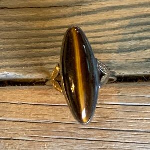 Tigers eye and sterling silver ring. Size 6. Boho chic